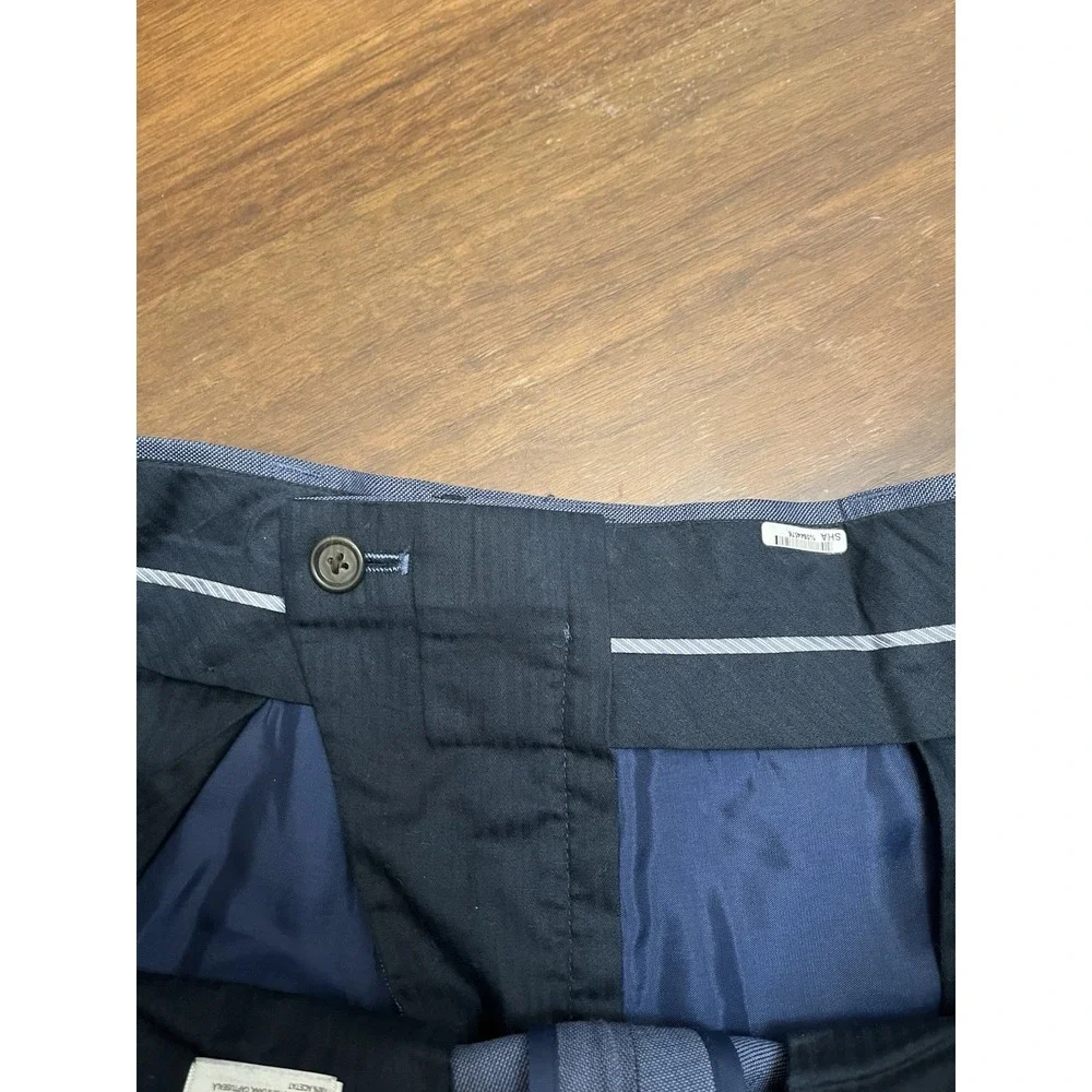Banana Republic Marzotto Men's 33x34 Slim Fit Wool Dress Pants Gray Flat Front